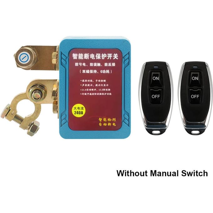 Kill Switch voor auto Afstandsbediening Batterij Disconnect Switch 12V 240A Auto Batterij Kill Switch Batterij without Manual Switch blauw