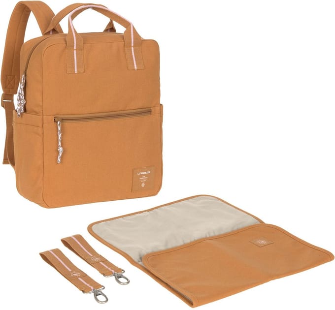Lässig Luiertas Rugzak Little One & Me Square Backpack Big Gots Caramel Terracotta