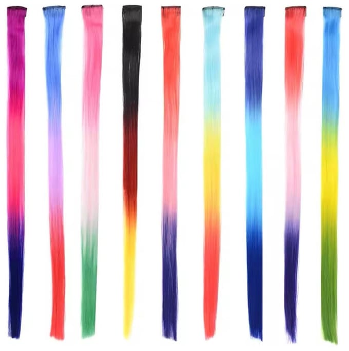 9x Trio clip in extensions - clip in haar - gekleurde clip in - trio