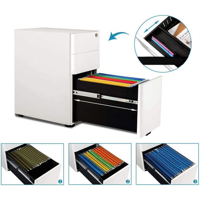 Ladeblok COLOR I Staal wit hjh OFFICE