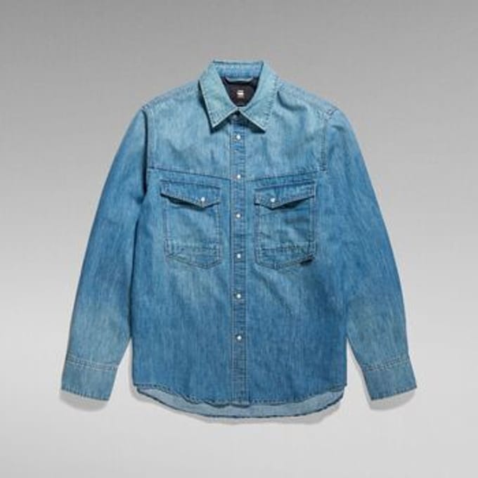 Overhemd Lange Mouw G-Star Raw D23006 D303 DAKOTA SHIRT-B890 FADED CADET BLUE