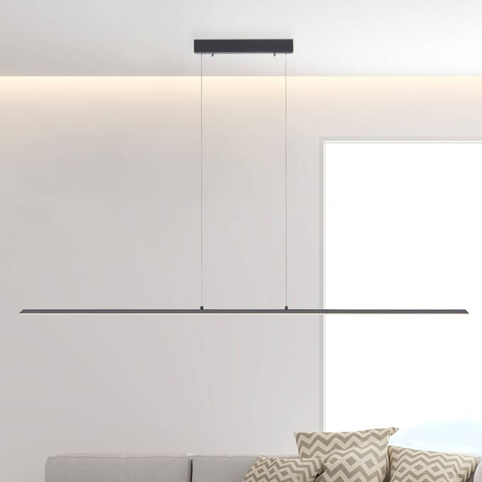 PURE LED hanglamp Lite, antraciet, 160 cm, CCT, dimbaar