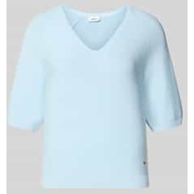 regular fit gebreide pullover van katoenmix
