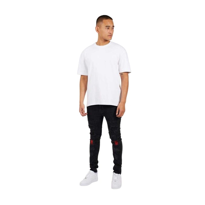 Brave Soul Herenjeans met scheuren (Houtskoolwas)