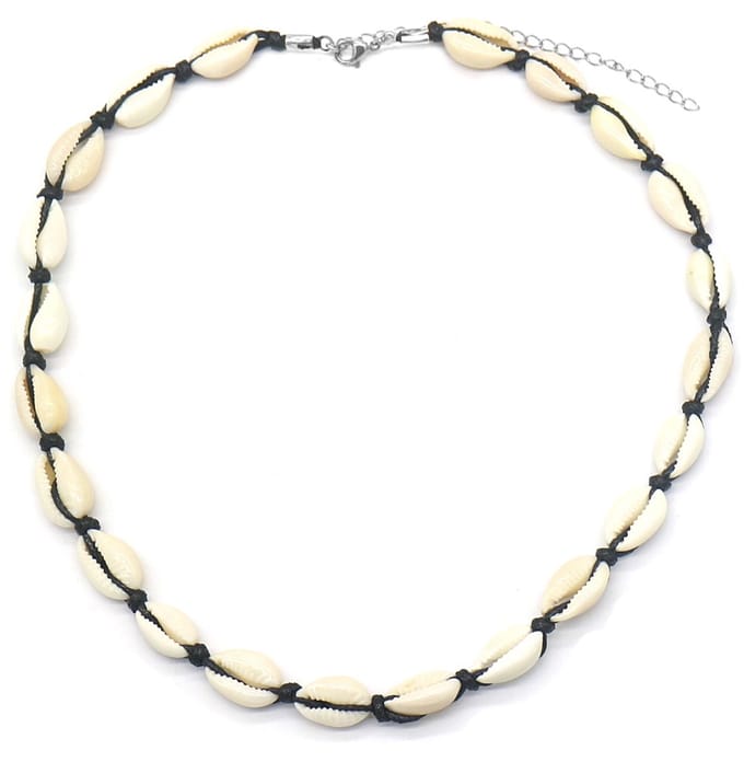 Ketting met Schelpen - Lengte 36-44 cm - Zwart