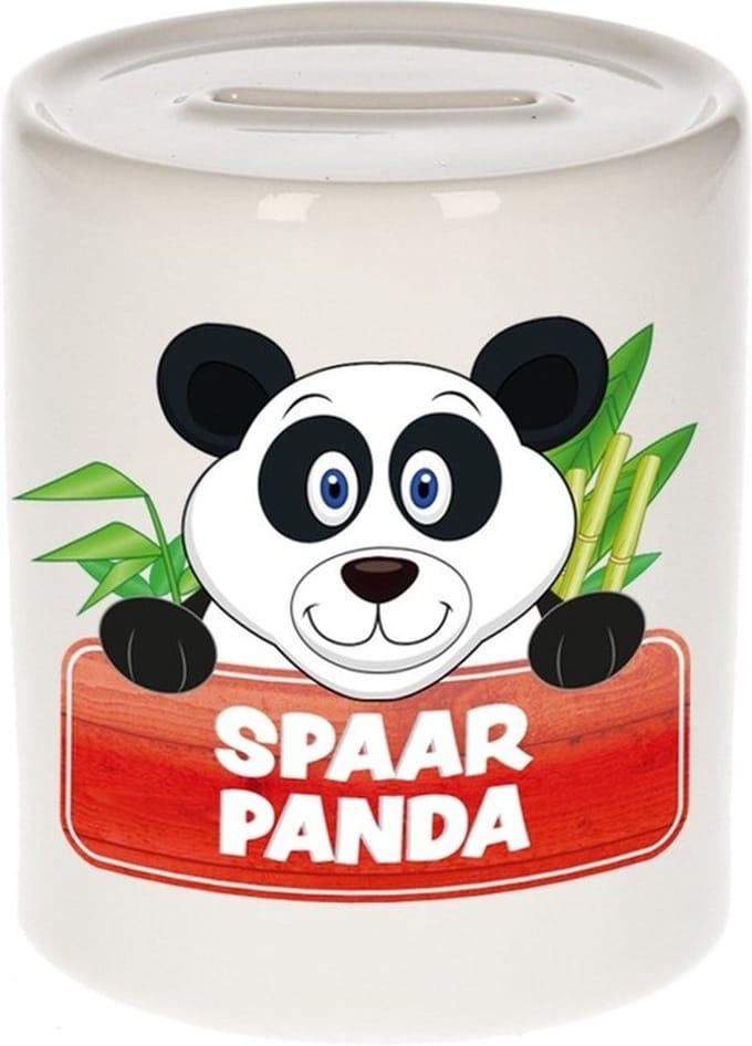 Kinder spaarpot met spaar panda opdruk - keramiek - panda spaarpotten
