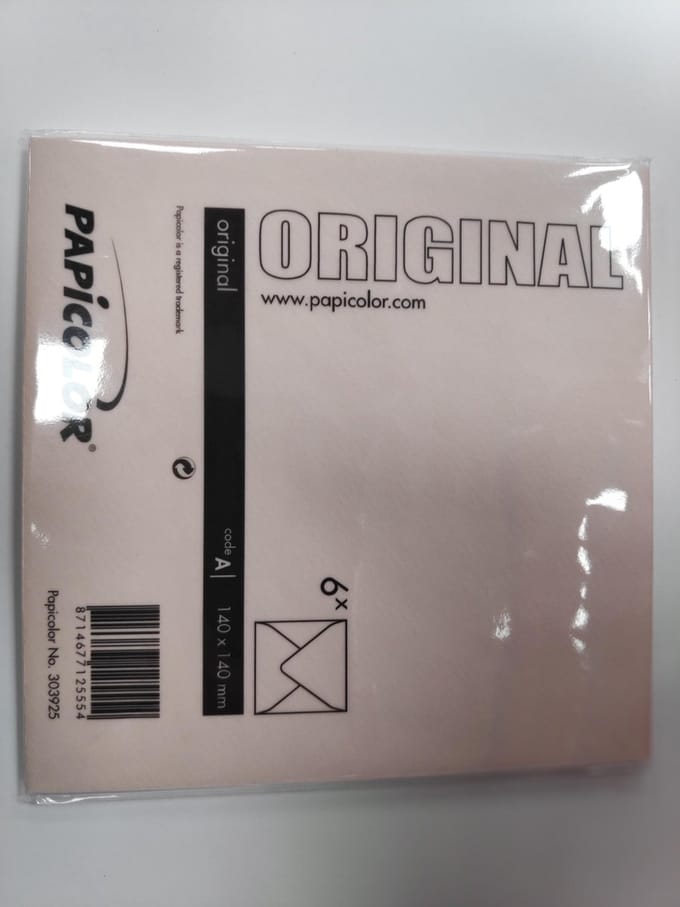 Papicolor Original Envelop Zalmroze 6 stuks 140 x 140 mm
