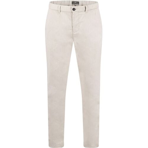 Fynch-Hatton Broek Two-Tone Cotton Linnen Texture Stone / male