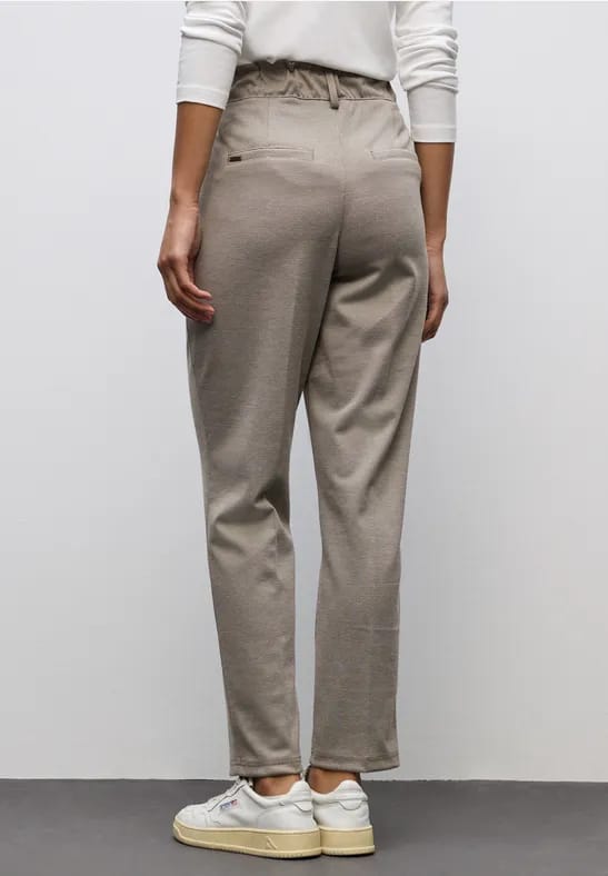 Broek met paperbag jacquard