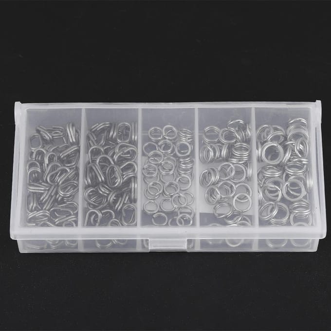 200 stuks Roestvrij Staal Dubbele Splitring Connector Vistuig Accessoires white