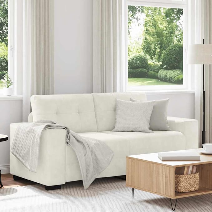 vidaXL - Loveseat - Sofa - Crème - 180x77x82 - cm - Fluweel