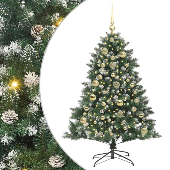 vidaXL - Kunstkerstboom - Groen - 150 - cm - PVC - en - Plastic - en - Staal