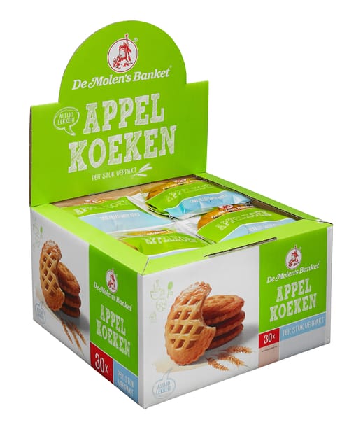 Appel Koeken XL Doos 30 stuks 50 gram apart verpakt De Molen
