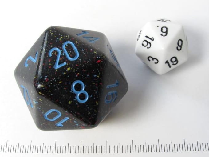 Dobbelsteen D20 Blue Stars Speckled 34mm - Accessoires