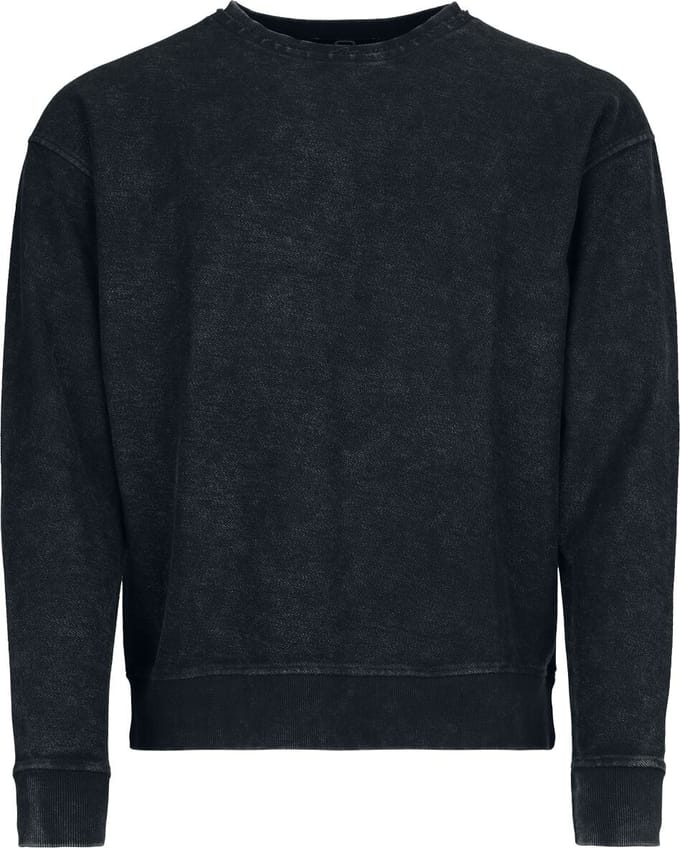 R.E.D. Rock-Engineered Design Zwarte sweater met ronde hals - Heren - M