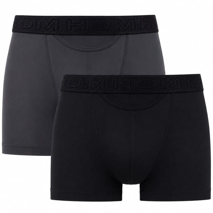 HOM - Boxerlines#2 - HO1 Boxer Briefs (2-pack) - Heren Boxer met horizontale gulp - Zwart/Antraciet - 2XL
