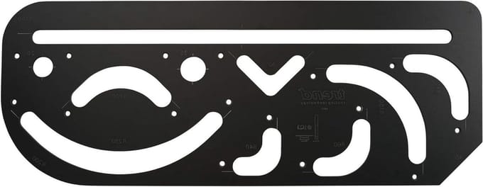 Freesmal - Werkbladmal Freesjig - Werkbladen Frezen - Geïntegreerde Scharnieruitsparing - 40-250mm Radius - Grijs
