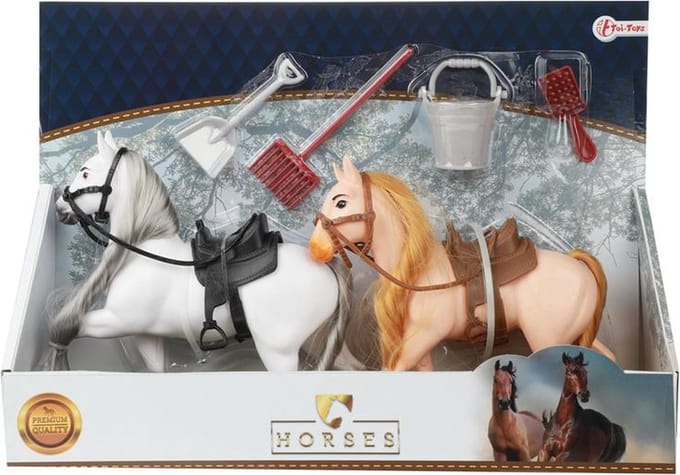 Toi Toys Horses 2 paarden + accessoires