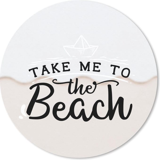 Muismat rond 20x20 cm - Mousepad Zomer - Boot - Wit - Ronde muismatten
