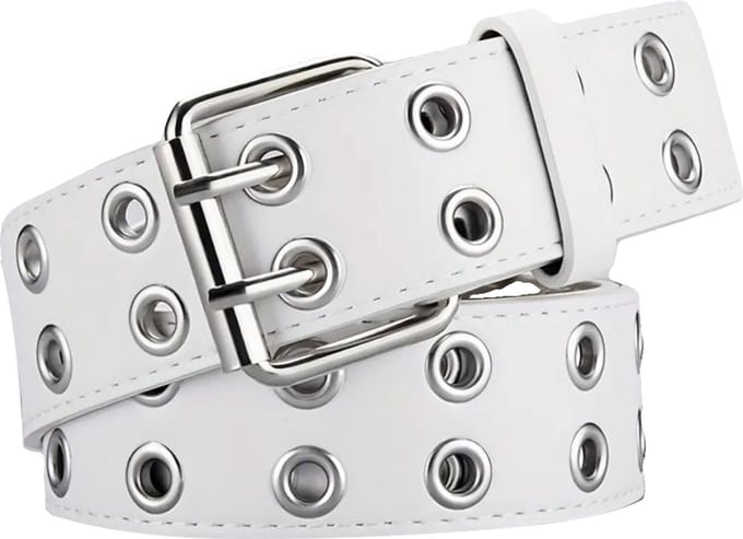 Stud Riem - Wit | Riemmaat 90 cm | Kunstleer | Fashion Favorite