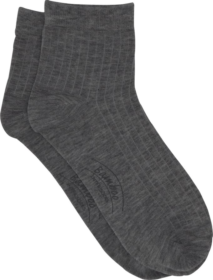 Intersocks dames shortsock - korte dameskousjes in bamboe met rib - 6 paar grijs