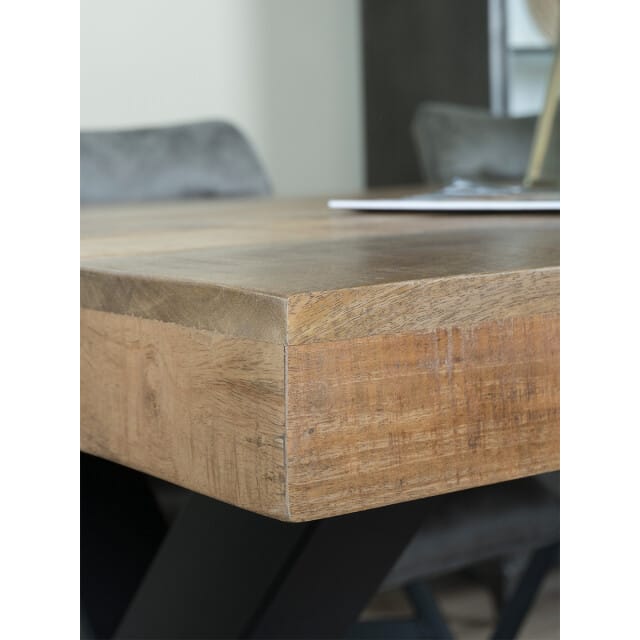 Eettafel Deks 180 cm - X-poot - Industrieel - 4 tot 6 personen - Keukentafel