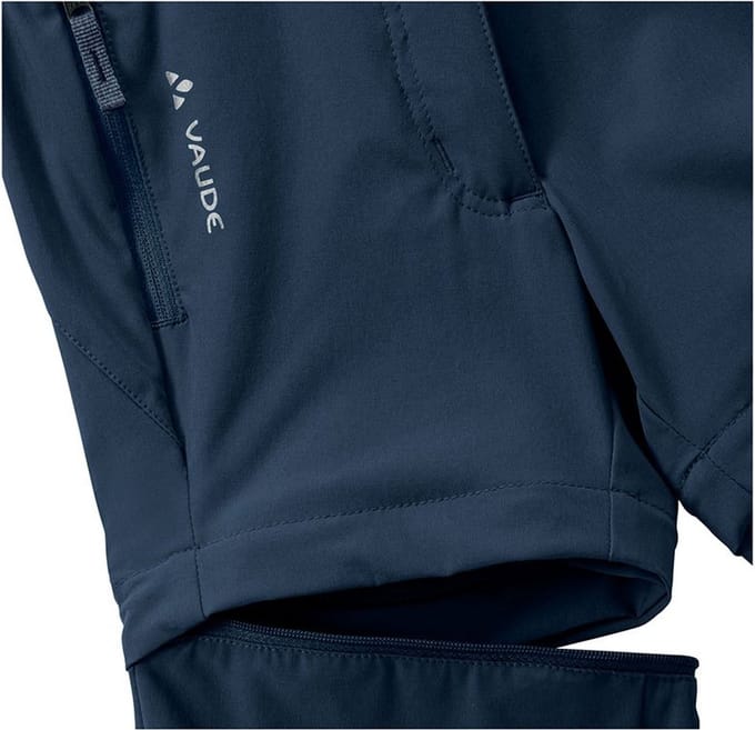 Vaude Zip Off Slim Fit Broek Blauw 98 cm Kinderen