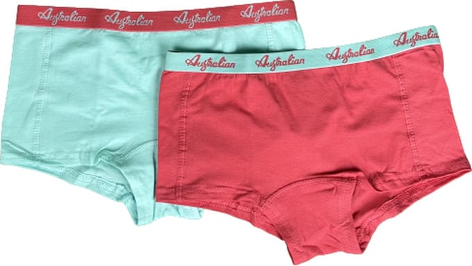 Australian Meisjes boxers Roze-Munt 2-Pack maat 122-128
