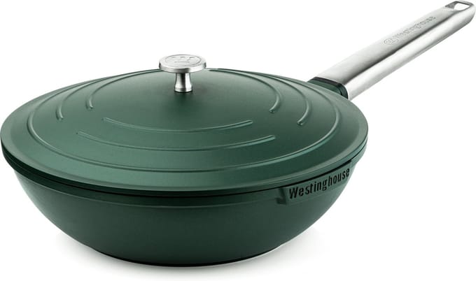 Westinghouse Performance Wokpan – Ø28 cm – Inclusief Deksel – Inductie Pan – Groen