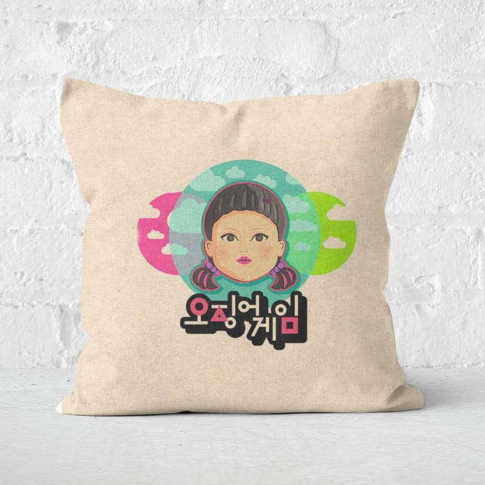 Squid Game Doll Glitch Square Cushion - 40x40cm - Soft Touch