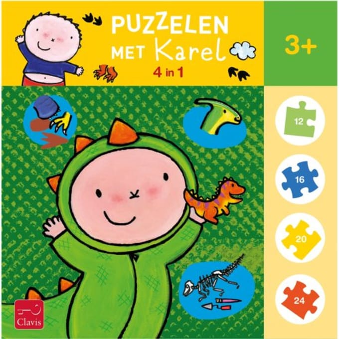 Puzzelen met Karel. 4-in-1-puzzel (Hallo Dino)
