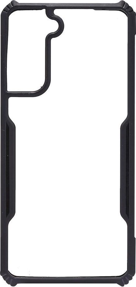 Shop4 - Samsung Galaxy S21 Hoesje - Harde Back Case Drop Proof Transparant Zwart