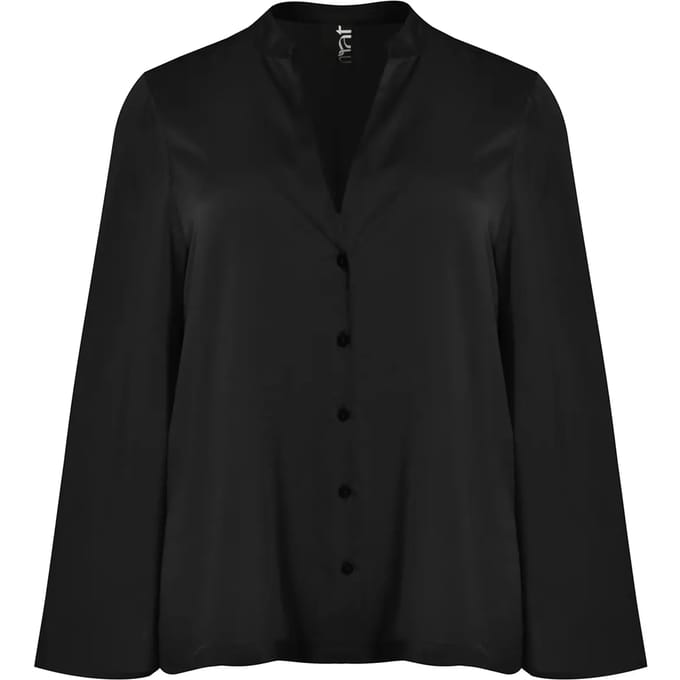 Satijnen V-hals langemouwen blouse dames Mat Fashion