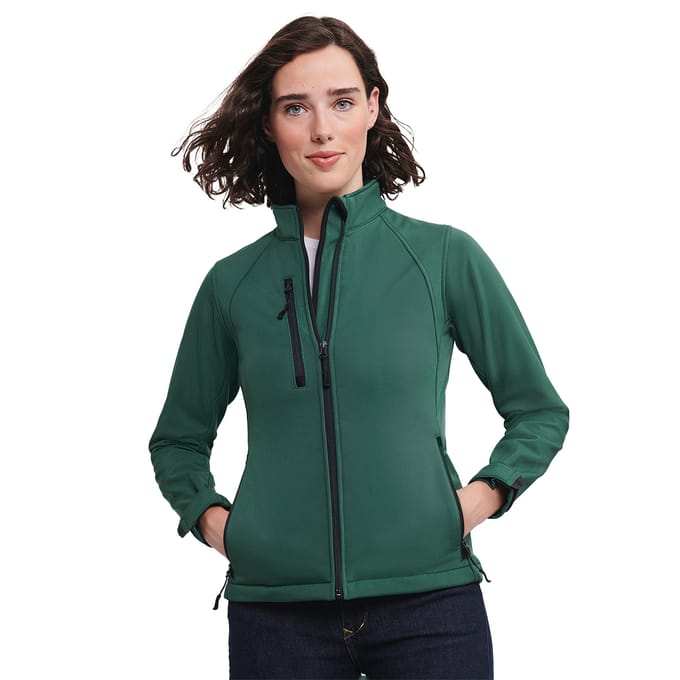 Russell Dames/Dames 3 Layer Soft Shell Jas (Fles groen)