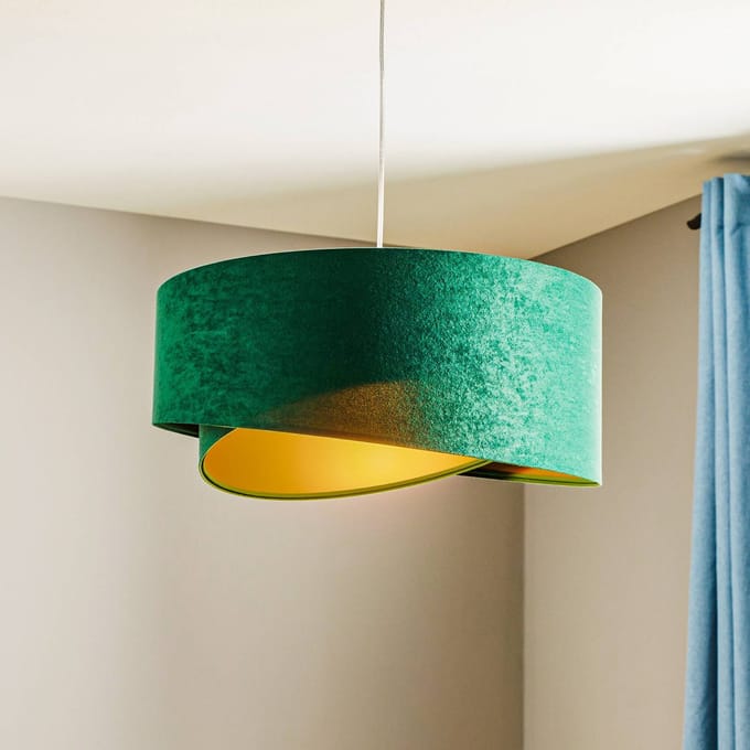 Maco Design Hanglamp Vivien, tweekleurig, groen/goud