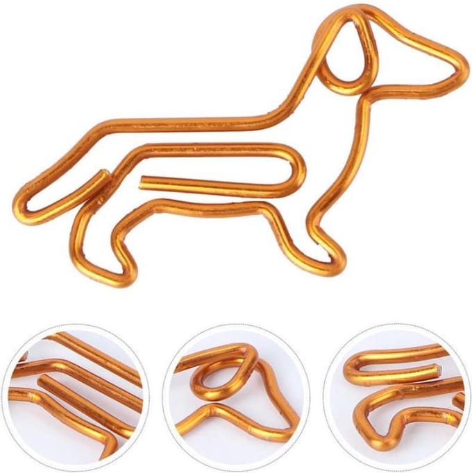 Boekenlegger Teckel - Paperclip - Memo clip - 5 stuks