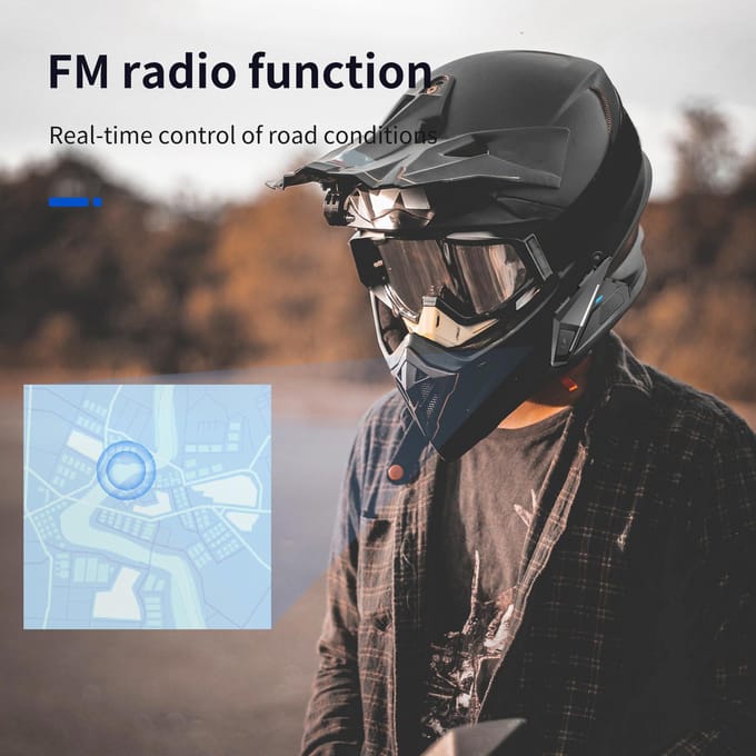 Casque moto BT, interphone casque moto, connexion BT5.0 interphone étanche connecté noir