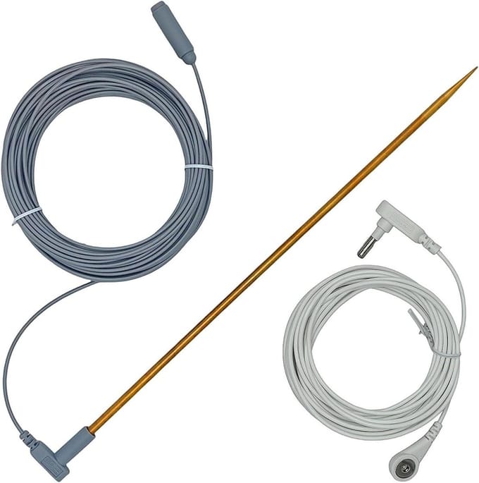 Koperen Aardingsstaaf Set - Draagbare Aarding - Veilige Elektrische Systemen - Puur Koperen Staaf - 12 Meter Kabel - Koper