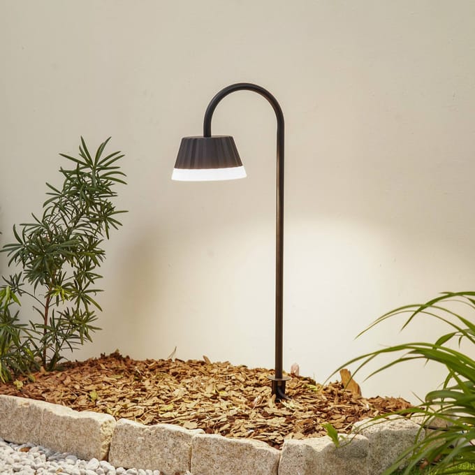 Lindby LED grondspies lamp Ameline, antraciet, IP65, 77 cm