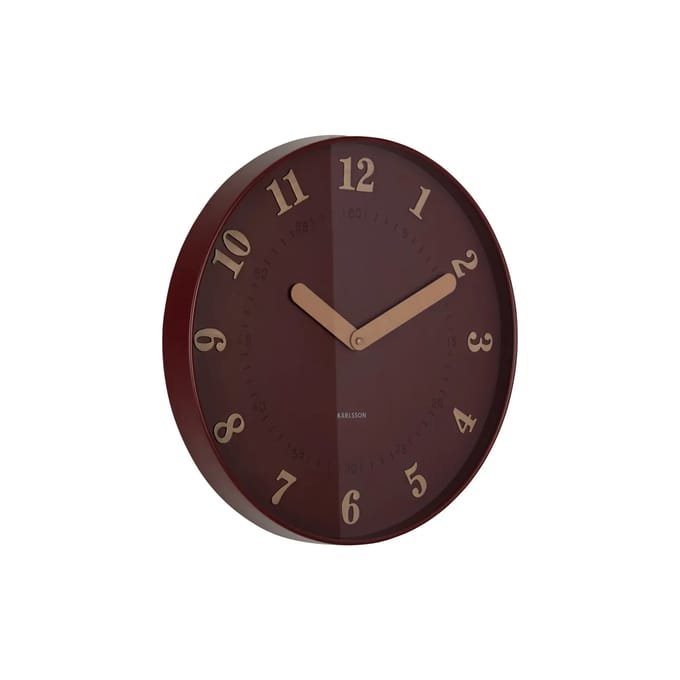 Karlsson Wandklok Amena - Rood - 40x40x40cm - Wandklok Modern