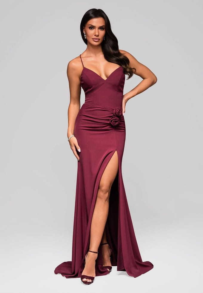 LARICA Jurk - Rits - Jurk Bordeaux L