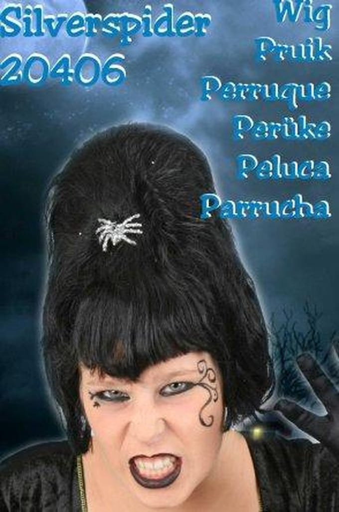 Halloween gothic silverspider pruik