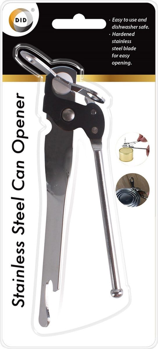 Chrome metalen stevige basic blikopener 20 cm - Keukengerei - Blikken openen - Blikopeners - Bierflessen openers