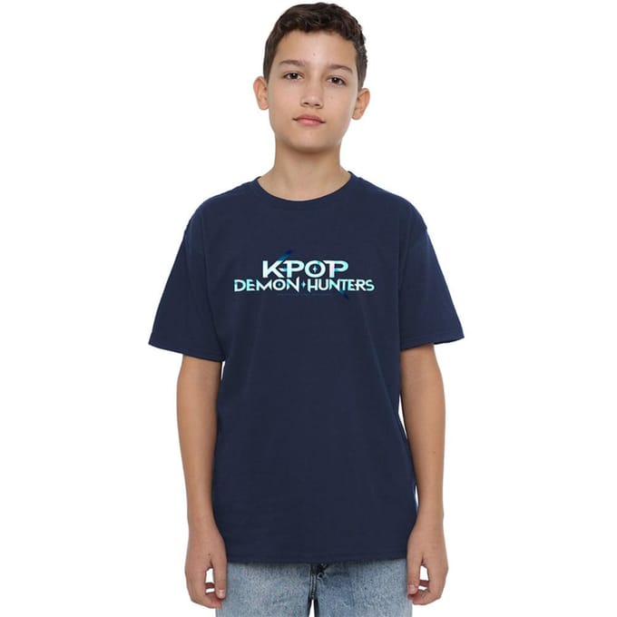 K-Pop Demon Hunters Kinderen/Kinderen Logo T-shirt (Marine)
