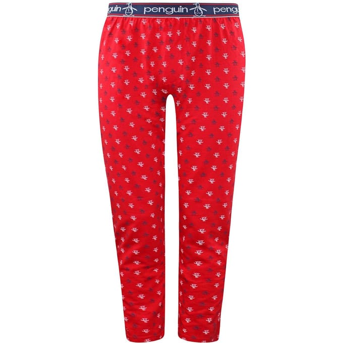 Penguin Lounge Jersey Heren Rode Pyjama Broek