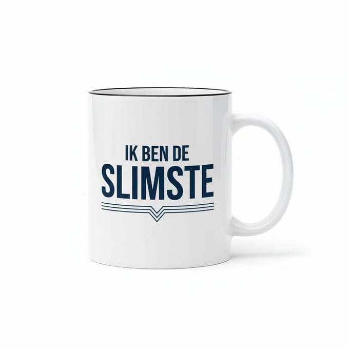 “Ik Ben de Slimste” Mok – Grappige Nederlandse Slimme Tekst Koffiemok 330 ml