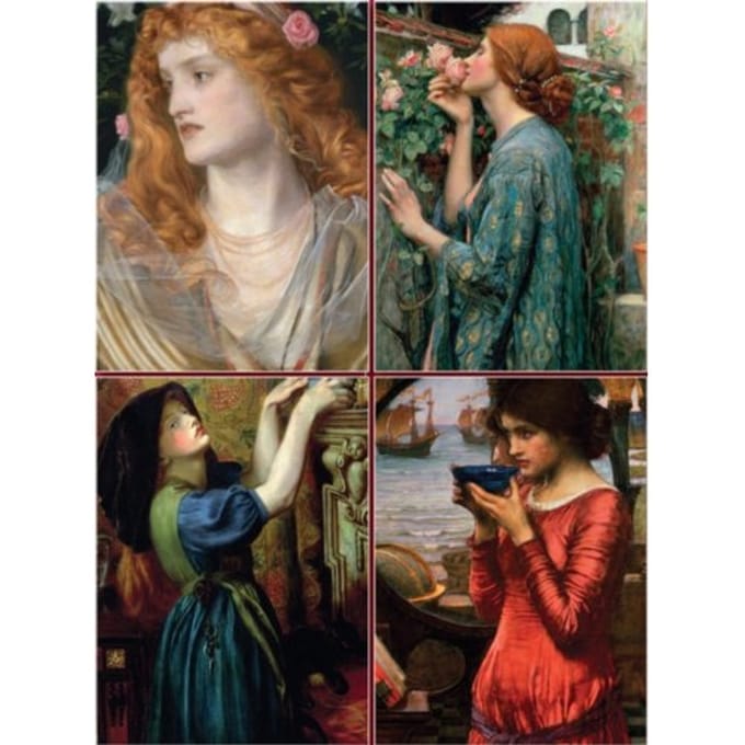 Set Of Four Magnetic Notepads: Pre-Raphaelites