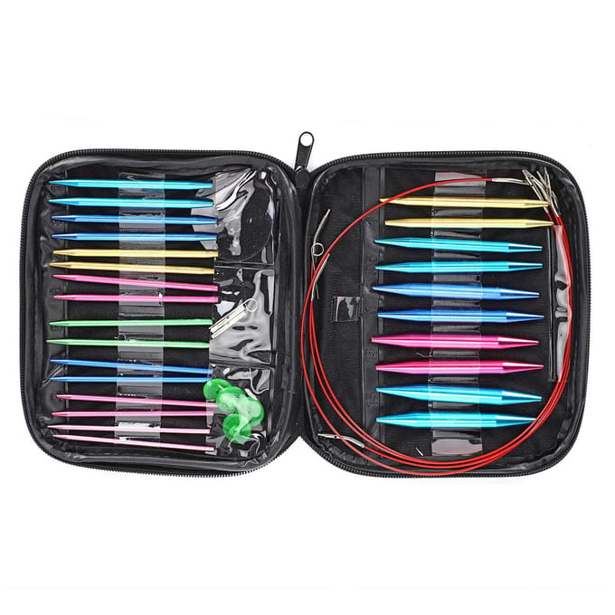 1 Set Verwisselbare 13 Maten Rondbreinaalden Kit 3.0mm-10mm met Etui black