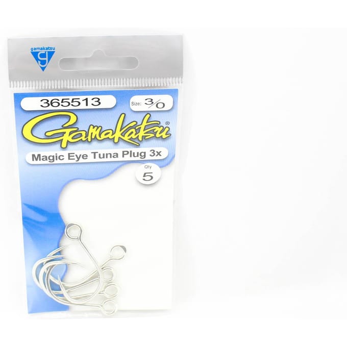 Gamakatsu 365513 Tonijnplug Magic Eye Hook 3X Maat 3/0, 5 per verpakking (3069)