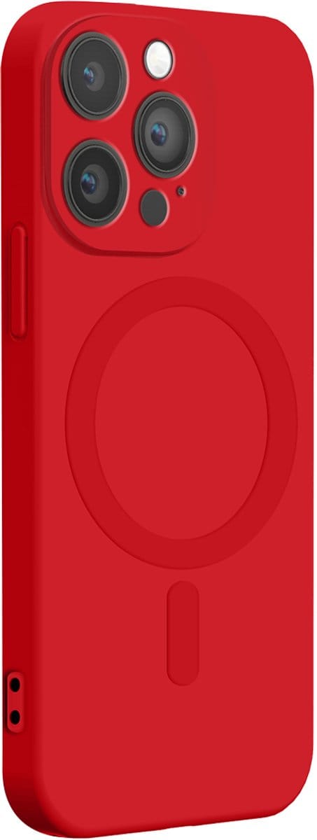 Bigben Connected, Hoesje geschikt voor iPhone 14 Pro Max - Siliconen MagSafe Compatibel, Rood